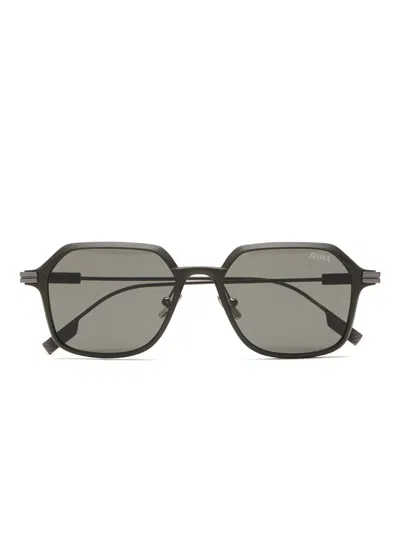 Zegna Octagonal-frame Sunglasses In Grey