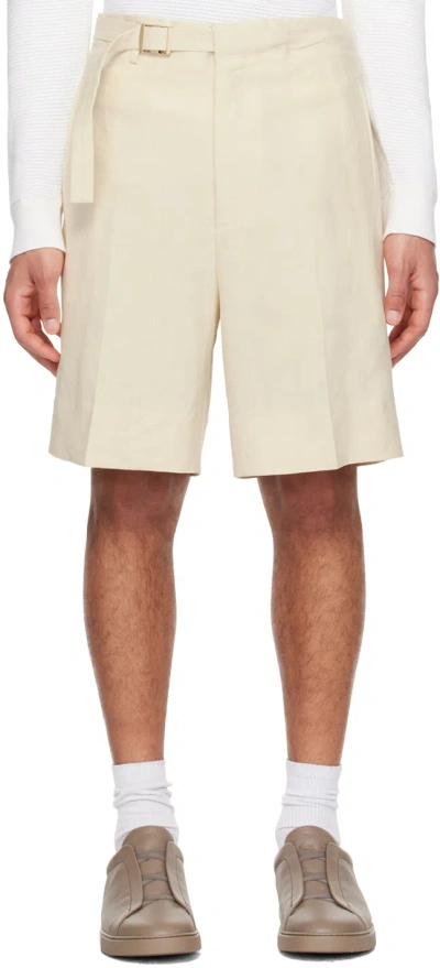 Zegna Off-white Cinch Shorts In 773c60a7 Off White