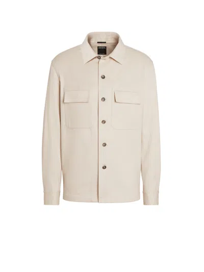 Zegna Off-white Oasi Cashmere Overshirt In Off White