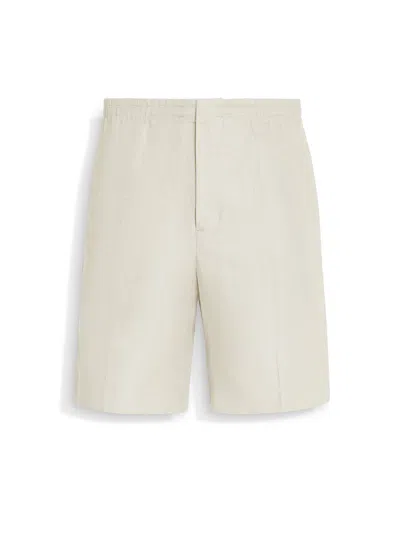 Zegna Off White Oasi Lino Bermuda Shorts