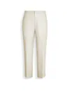 Zegna Elasticized Waist Regular Fit Linen Pants In Off White