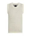 Zegna Gilet Sans Manches En Coton Et Lin Blanc In Neutral