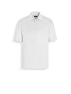 Zegna Optical White Linen Polo Shirt