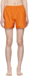 Zegna Orange Drawstring Swim Shorts In Arancio Brillant Uni