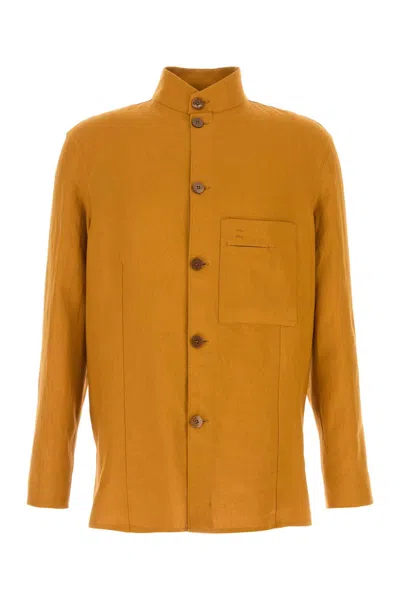 ZEGNA ORANGE LINEN SHIRT