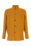 Zegna Camicia In Lino Arancione  Uomo In Yellow