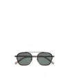 Zegna Lunettes De Soleil Orizzonte I En Métal Et Acétate Gris Foncé Transparent In Gray