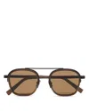 Zegna Orizzonte I Acetate & Metal Sunglasses, 51mm In Dark Brown