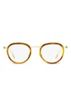 Zegna Oval Frame Glasses In Brown