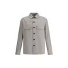 Zegna Beige Linen And Virgin Wool Alba Overshirt In Grey