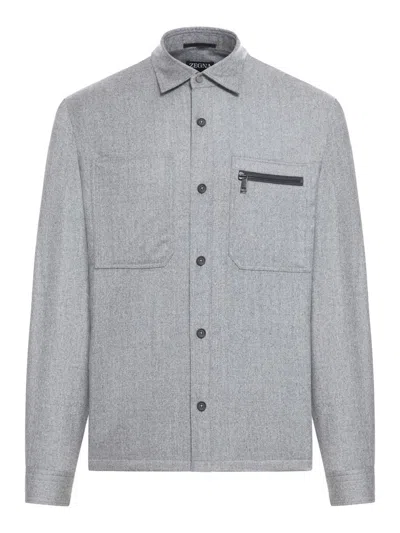 Zegna Padded Jacket In Grey