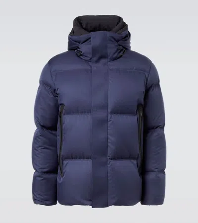 Zegna Padded Puffer Jacket In Blue