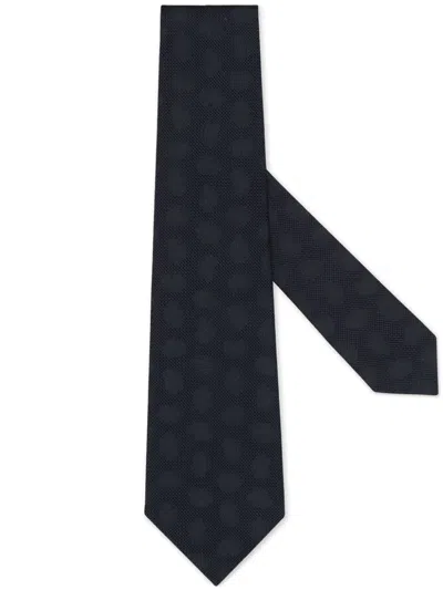 Zegna Paisley Print Tie In Blue
