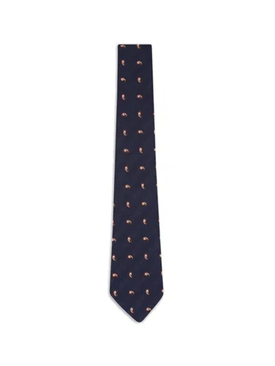 Zegna Paisley Tie In Blue