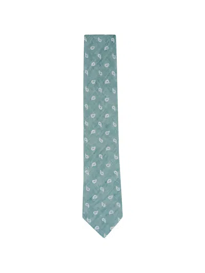 Zegna Paisley-pattern Tie In Green