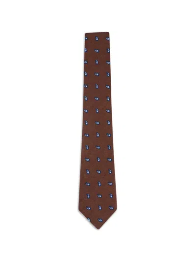 Zegna Paisley-patterned Tie In Brown