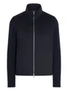 Zegna Panelled Zip-up Cardigan In Blue