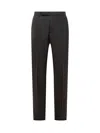 Zegna Jean Roccia En Lin Et Coton Extensible Taupe Foncé In Black