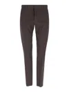 Zegna Straight-leg Brown Chinos With Hook And Zip Closure In Brown
