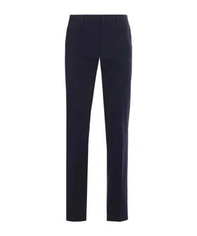 Zegna Pantalone In Gabardine In Blue