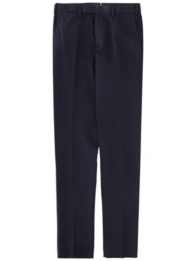 Zegna Tailored Trousers Belt Loops Side And Back Pockets In Blue