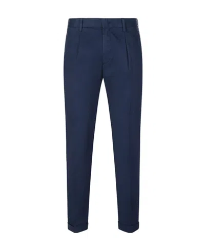 Zegna Pantalone Turn Up Tapered Trousers In Blue