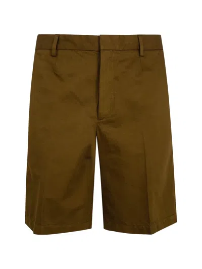 Zegna Leisurewear Shorts Straight Cut Belt Loops In Green