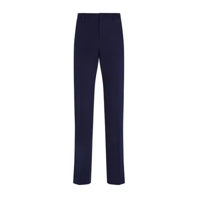 Zegna Wool Trousers In Blue