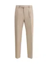 Zegna Tailored Chino Trousers Pleats In Neutral