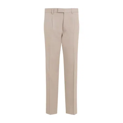 Zegna Light Taupe Winter Chino Cotton Blend Pants In Beige