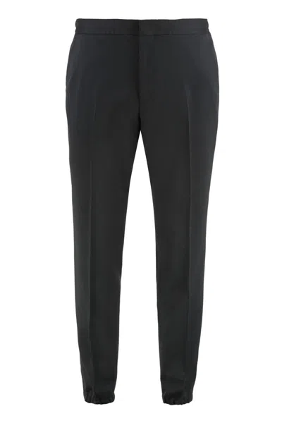 Zegna Pressed-crease Trousers In Black
