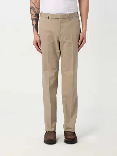Zegna Trousers Men Beige In Cream