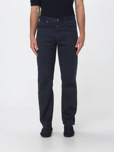Zegna Five-pocket Trousers In Blue