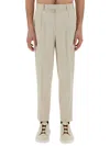 Zegna Elasticized Waist Regular Fit Linen Pants In Beige