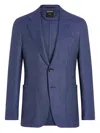 Zegna Patch-pocket Blazer In Blue