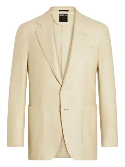 Zegna Patch-pocket Blazer In Neutral