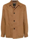 Zegna Patch-pocket Button-fastening Jacket In Brown