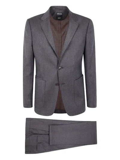 ZEGNA PATCH-POCKETS WOOL SUIT