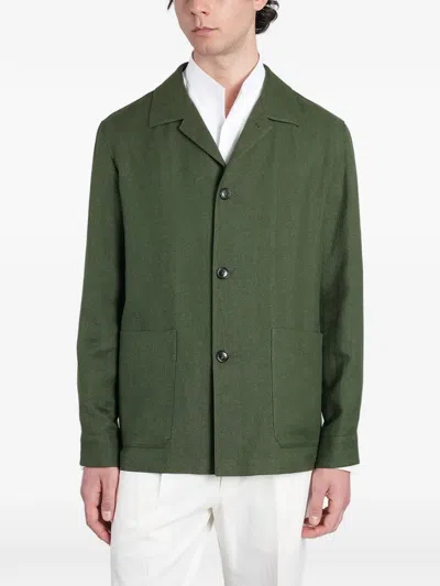 Zegna Patch-pocket Jacket In Green