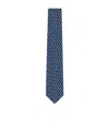 Zegna Patterned-jacquard Silk Tie In Blue