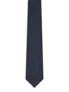 Zegna Patterned-jacquard Silk Tie In Blue