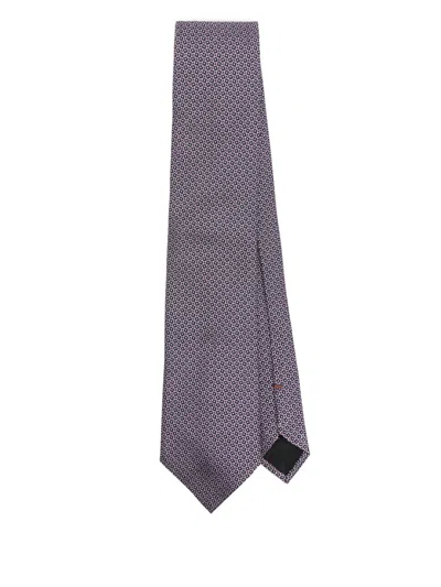 Zegna Patterned-jacquard Tie In Blue