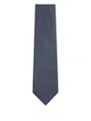 Zegna Patterned-jacquard Tie In Blue