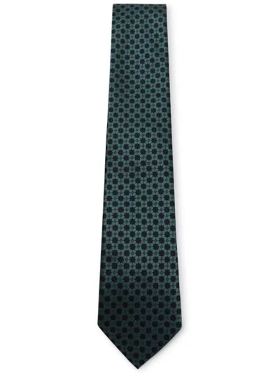 Zegna Patterned-jacquard Tie In Green