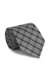 Zegna Patterned Silk Tie In Black