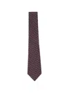 Zegna Patterned Silk Tie In Red