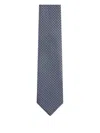 Zegna Patterned Silk Tie In Blue