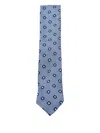 Zegna Patterned Ties With Pointed Tip And Texture In Blue