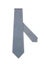 Zegna Patterned Silk Tie In Blue