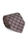 Zegna Patterned Silk Tie In Brown